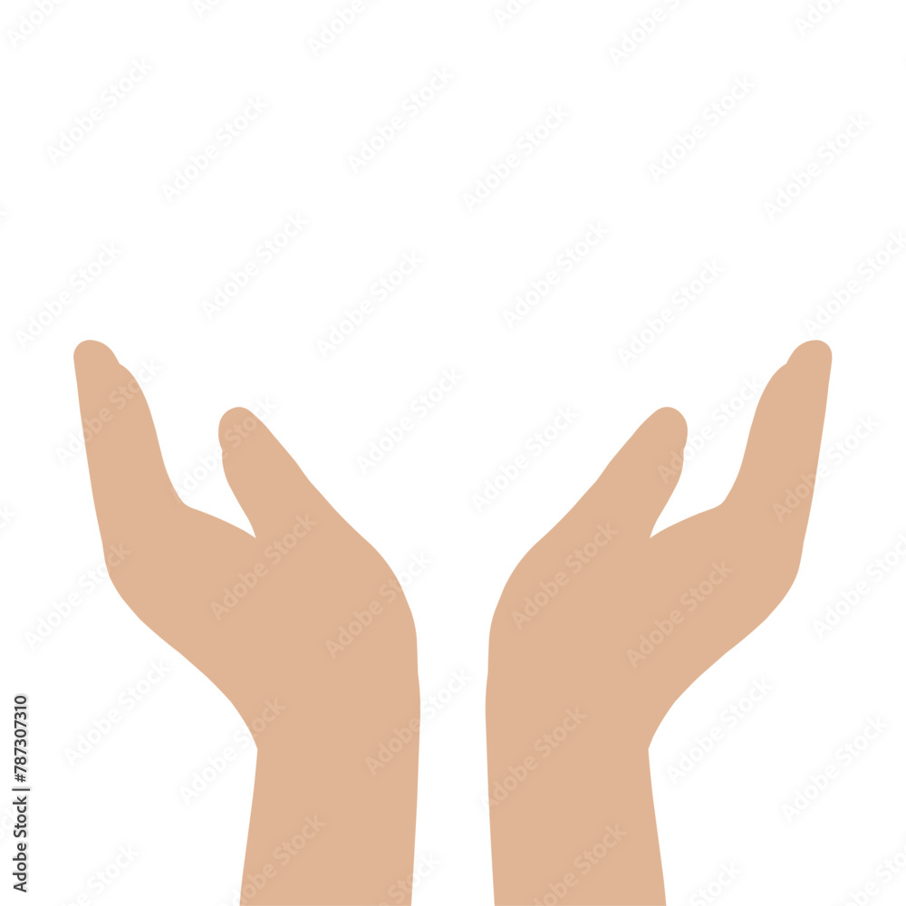 hand showing Two Open Hands Help Safety