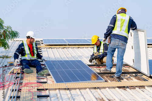 Wallpaper Mural Solar cell farm power plant eco technology.landscape of Solar cell panels in a photovoltaic power plant.concept of sustainable resources and renewable energy.blue tone. Torontodigital.ca