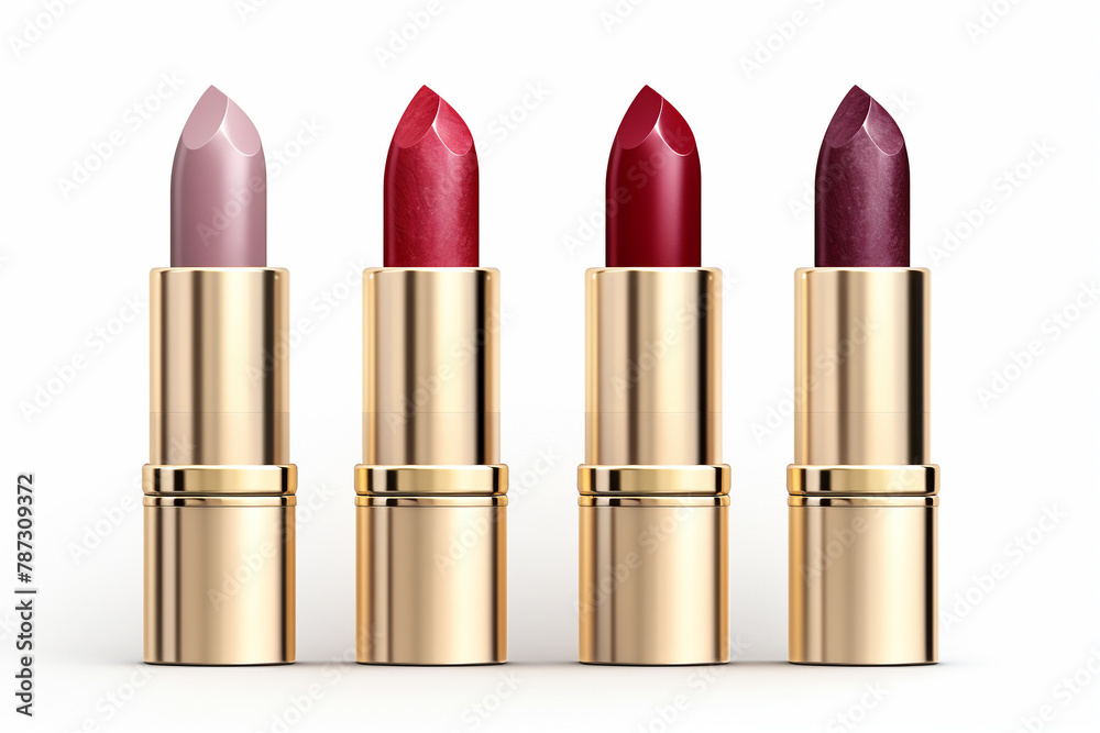 Set of lipstick on a white background. AI generated. Set of lipstick on a white background. AI generated.