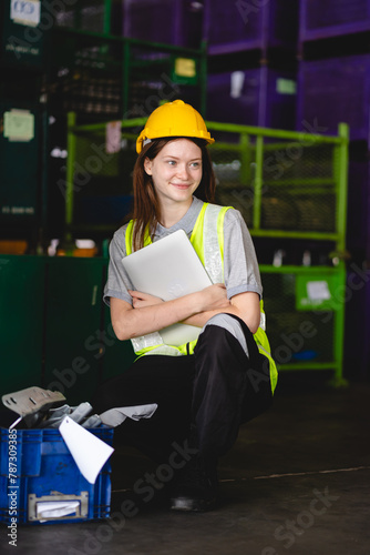 woman engineer in uniform h...