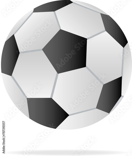 Soccer ball, realistic football ball icon. Vector, cartoon illustration.