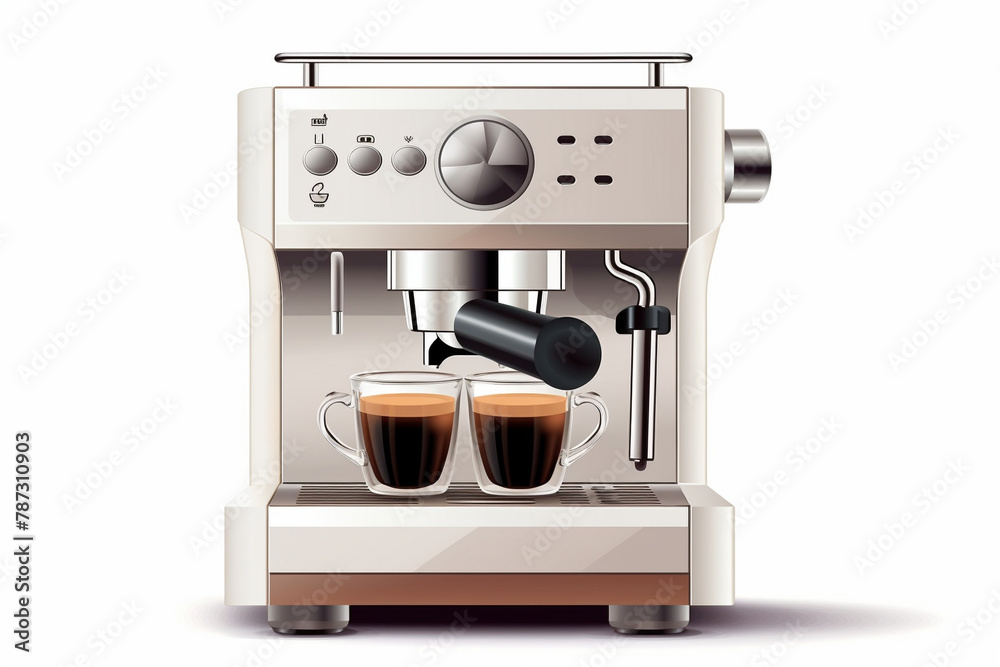 Coffee machine. Isolated on white background illustration. Coffee machine. Isolated on white background illustration.