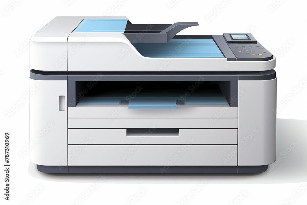 Photocopier, MFU. Isolated on white background illustration. Photocopier, MFU. Isolated on white background illustration.