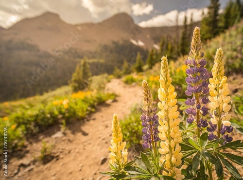 Lupines along a hiking path near Crested Butte, Colorado photo