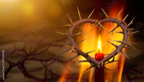 Sacred Heart of Jesus with Crown of thorns 