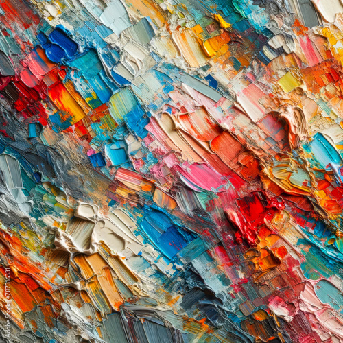 Peinture acrylique ou à l'huile, relief et couleurs. Idéal comme fond ou modèle de texture. 