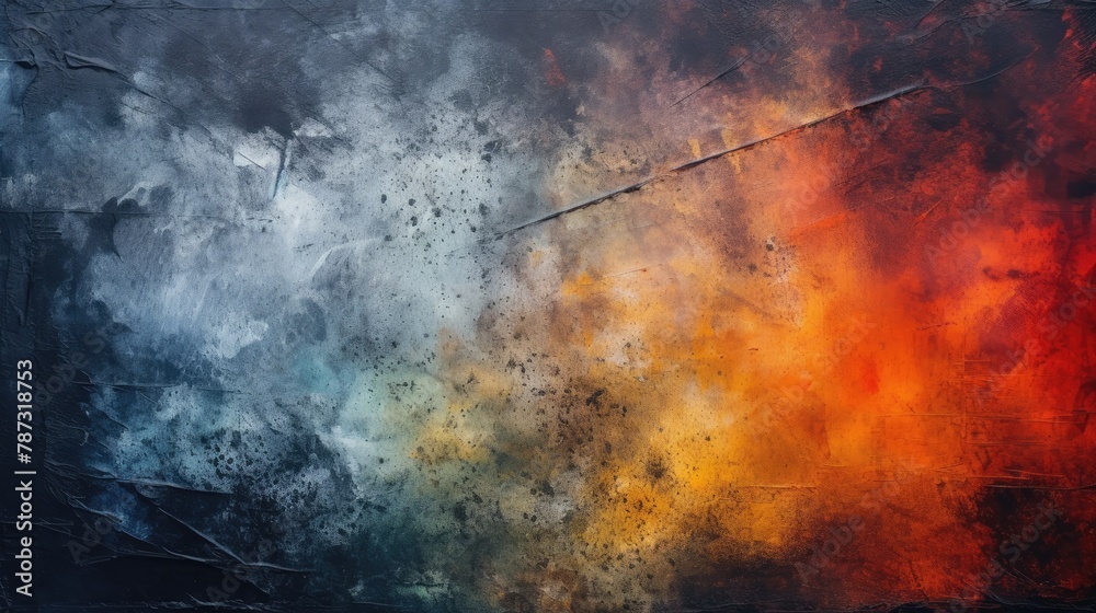 Abstract Watercolor Grunge Texture Wall Background. Grainy Orange, Blue, Yellow, and White Noise Texture wallpaper