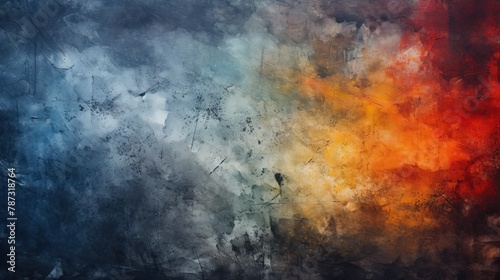 Abstract Watercolor Grunge Texture Wall Background. Grainy Orange  Blue  Yellow  and White Noise Texture wallpaper