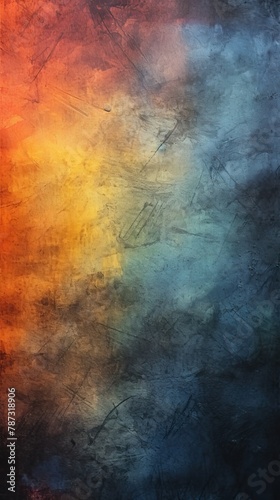 Abstract Watercolor Grunge Texture Wall Background. Grainy Orange, Blue, Yellow, and White Noise Texture wallpaper