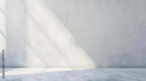 Empty white gray color texture pattern cement wall studio background Used for presenting cosmetic nature products for sale online : Generative AI