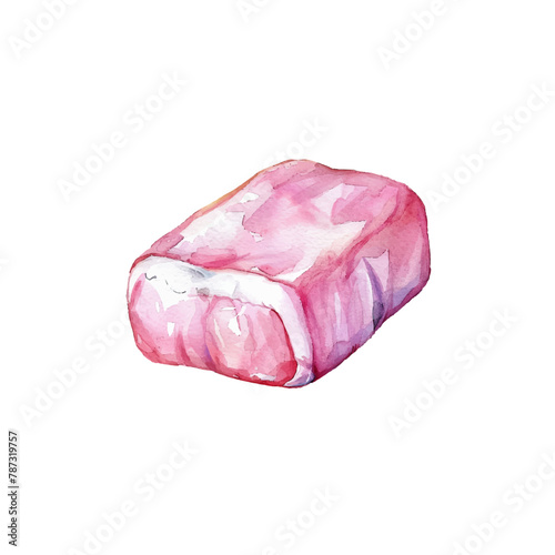 chewing gum vector illustration in watercolor style