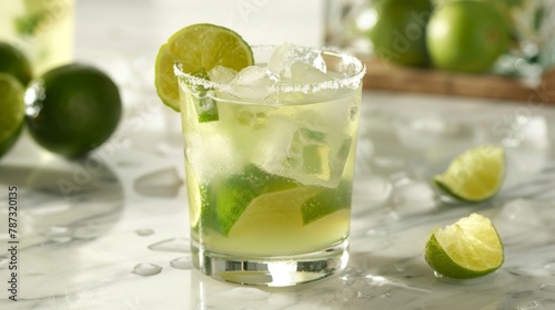 Refreshing Drink Surrounded by Limes