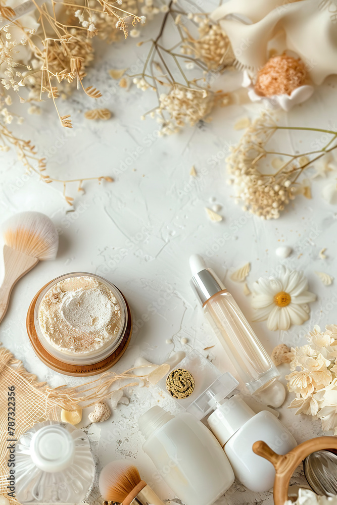 a lot of different cosmetics. selective focus. a lot of different cosmetics. selective focus.