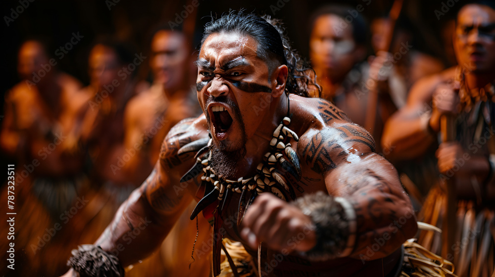 Powerful Maori Haka Dance Performance, generative Ai