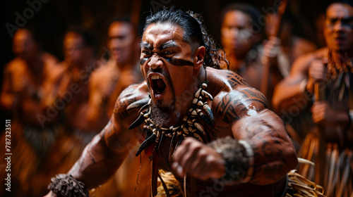 Powerful Maori Haka Dance Performance, generative Ai