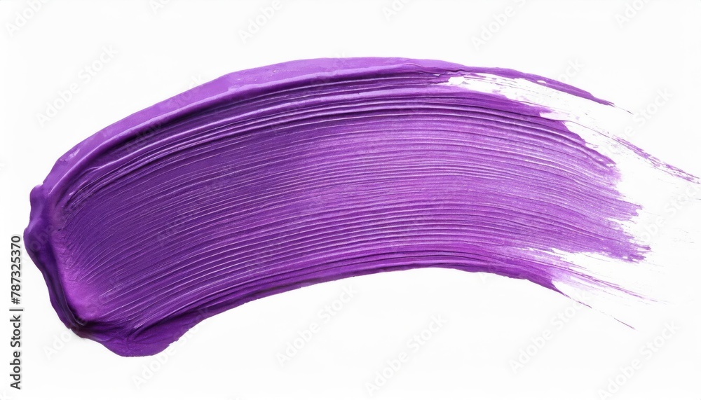 Vibrant purple paint stroke on white background