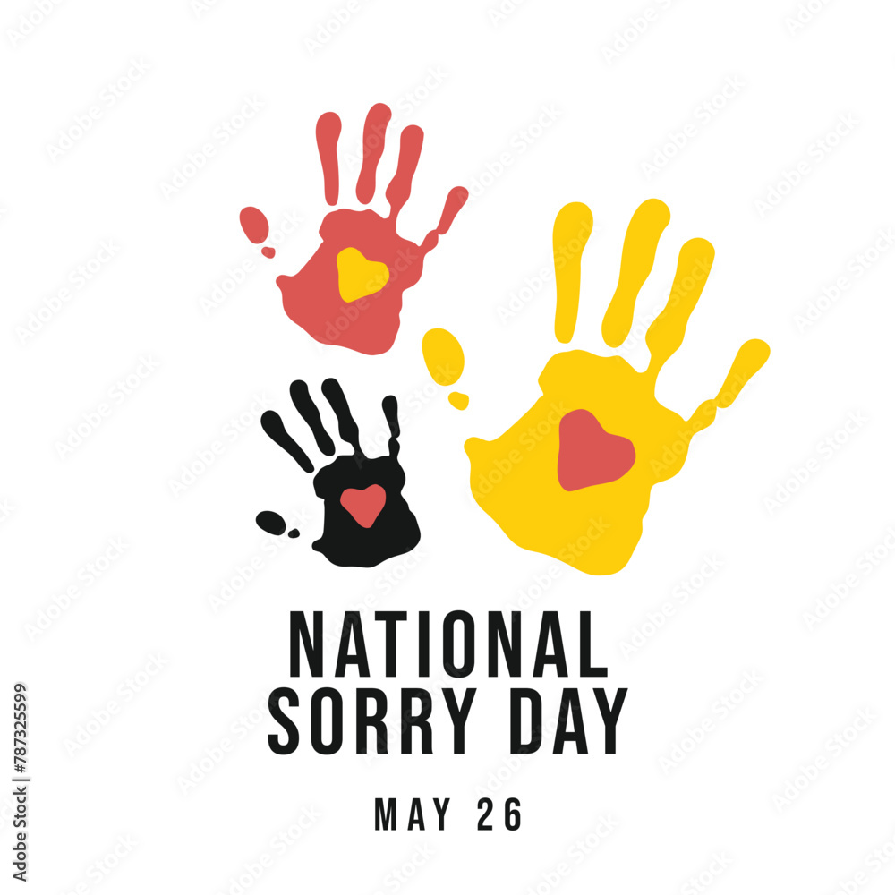 Fototapeta premium National Sorry Day design template. hand silhouette vector design. vector eps 10. flat design.