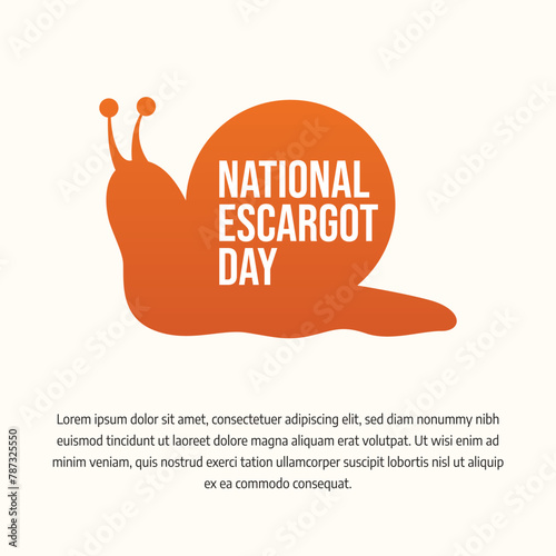 National Escargot Day design template. escargot vector design. snail illustration. vector eps 10. flat design.