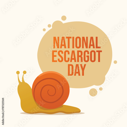 National Escargot Day design template. escargot vector design. snail illustration. vector eps 10. flat design.