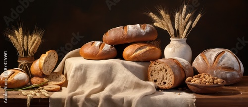 homemade bread in a cloth