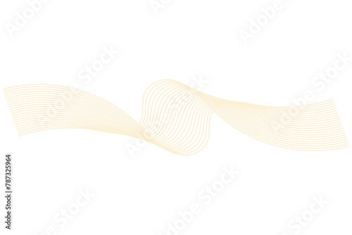 Abstract wavy lines flowing curve golden  color on withe background. Vector in concept of luxury, technology, science, music, modern.