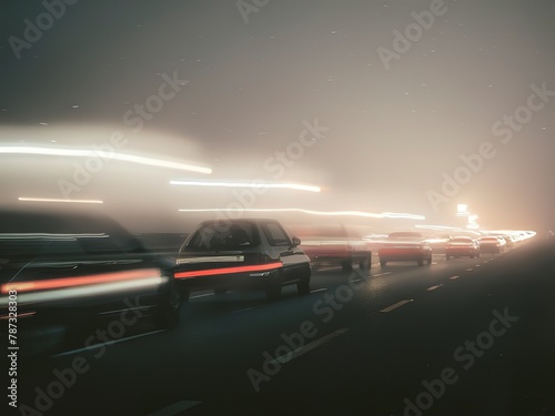 blurry car lights on highway