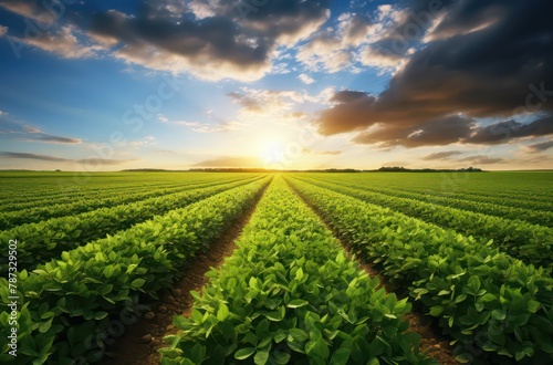 view of a field at dusk