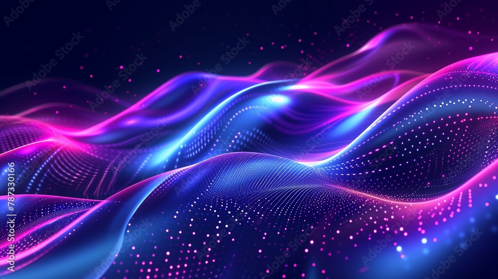 Blue and Purple Neon Wavy Flow Background Blue and Purple Neon Wavy Flow Background