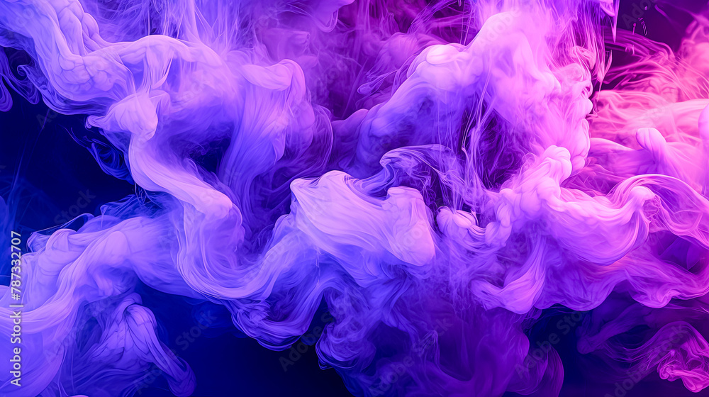 A purple and blue smoke cloud with a purple and blue swirl