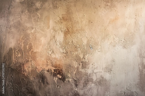Textured beige wall with scratches and stains, creating an abstract art look.
