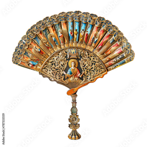 Liturgical Fans (Aer) of Byzentine Art isolated on transparent png. photo