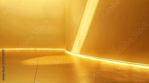 Room Illuminated by Yellow Ceiling Light