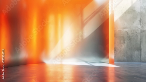 Abstract Orange and White Room