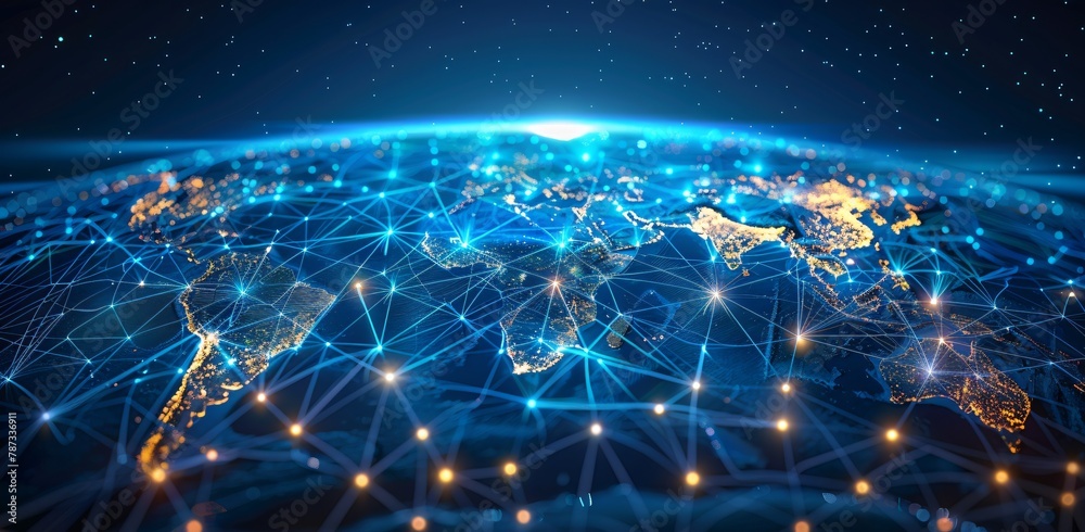 Obraz premium Global Network Connectivity Concept Illustration