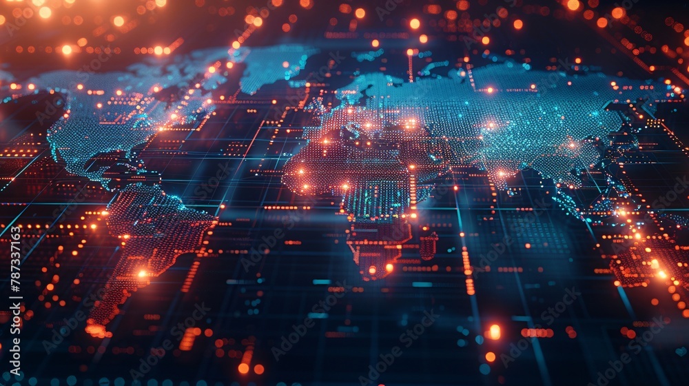 Technological Data Network across Continents Technological Data Network across Continents