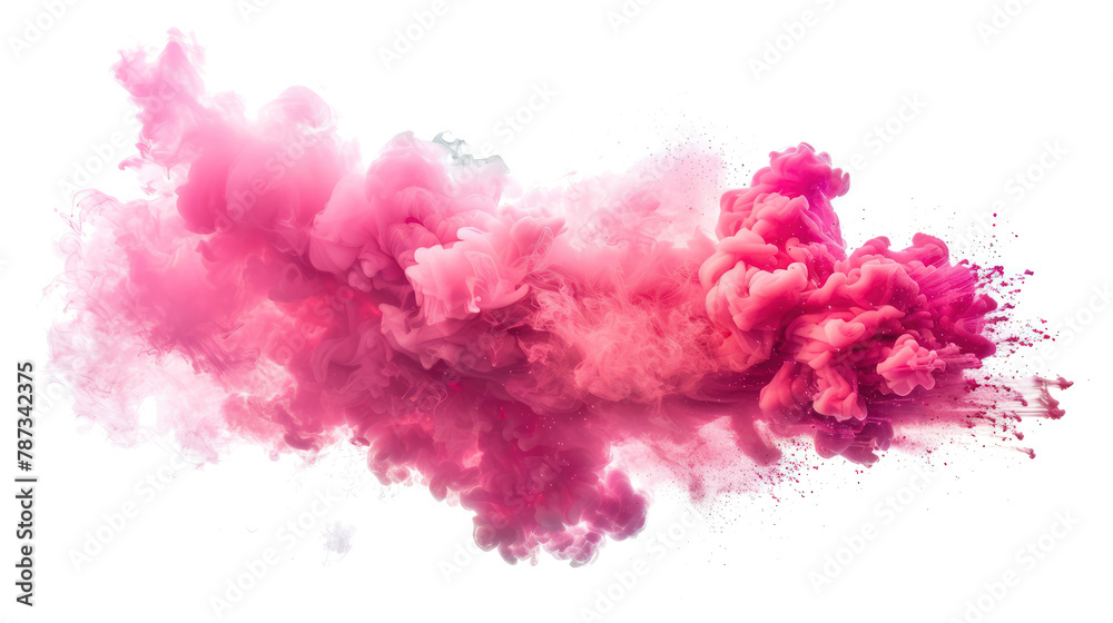 transparent pink smoke cloud isolated on transparent or white background PNG