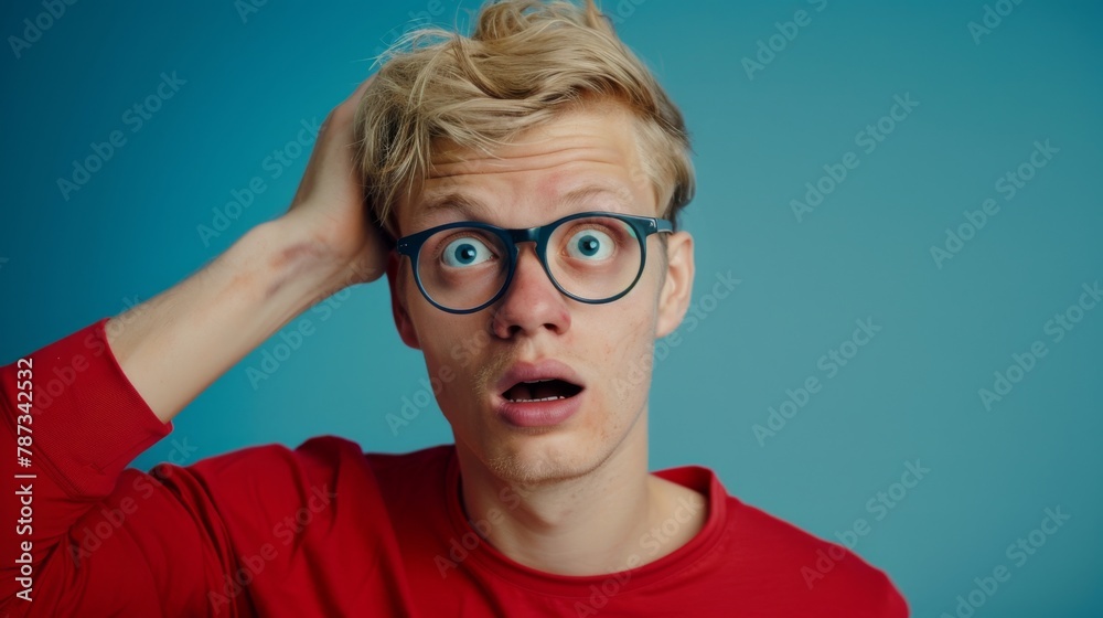 Young Man with Surprised Expression Young Man with Surprised Expression