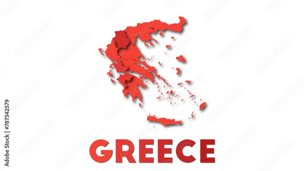 Greece map showing regions. Animated country map with title in 4K resolution animation. Greece map showing regions. Animated country map with title in 4K resolution animation.