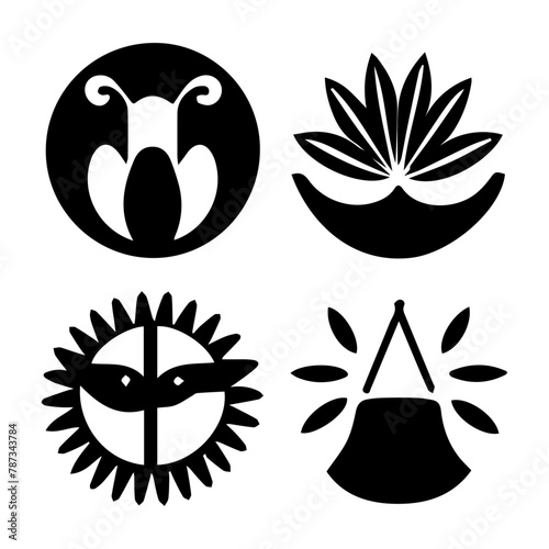 Shape and Flower Silhouettes, Silhouette Variety, Floral and Geometric Silhouettes, Shapes & Flowers, Floral & Shape Silhouettes.