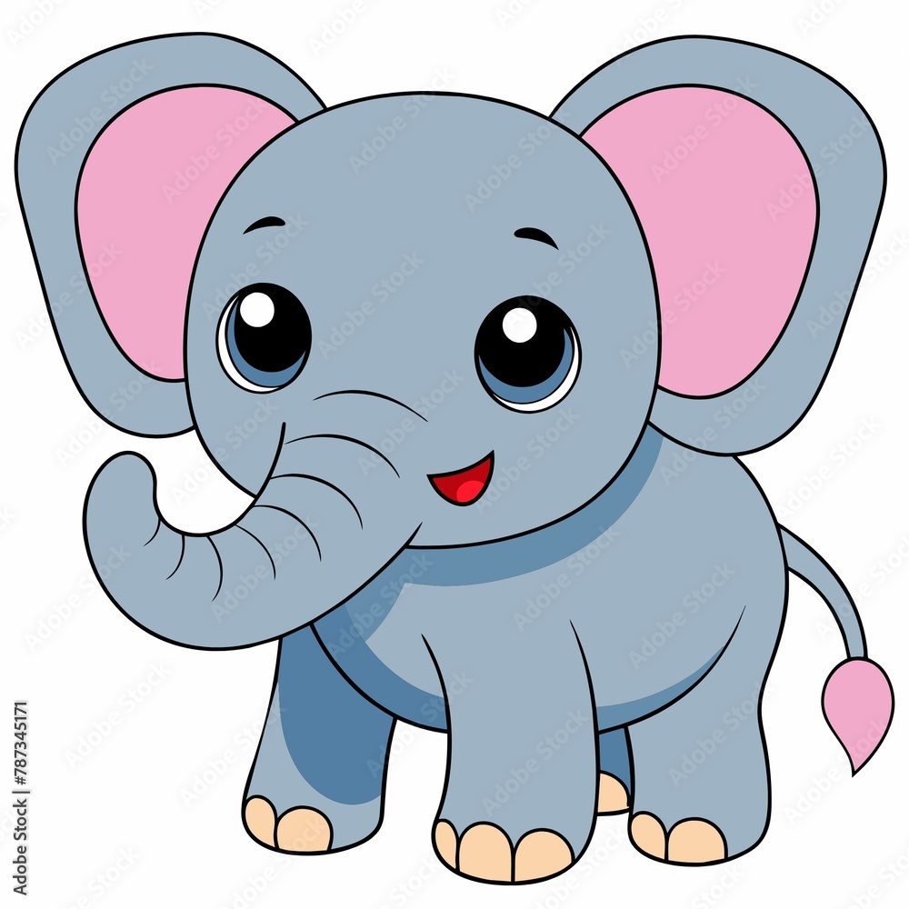 Fototapeta premium cute elephant illustration for nursery art