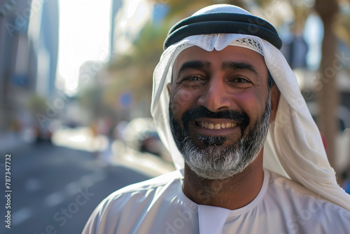 image of a smiling men in city