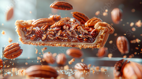 the nutty goodness of pecan pie, a Southern classic that's as sweet as it is satisfying. photo