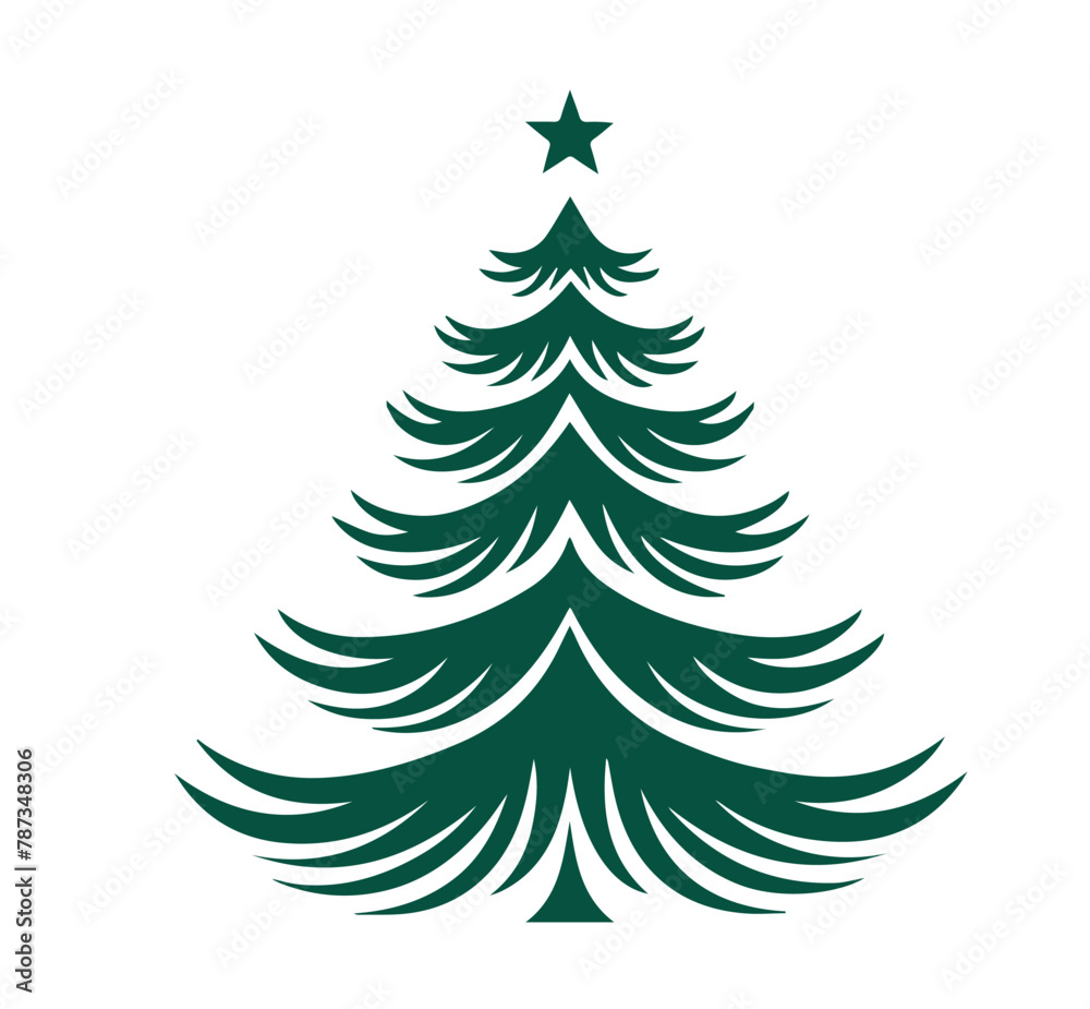 Christmas tree, hand drawn style. Christmas tree, hand drawn style.