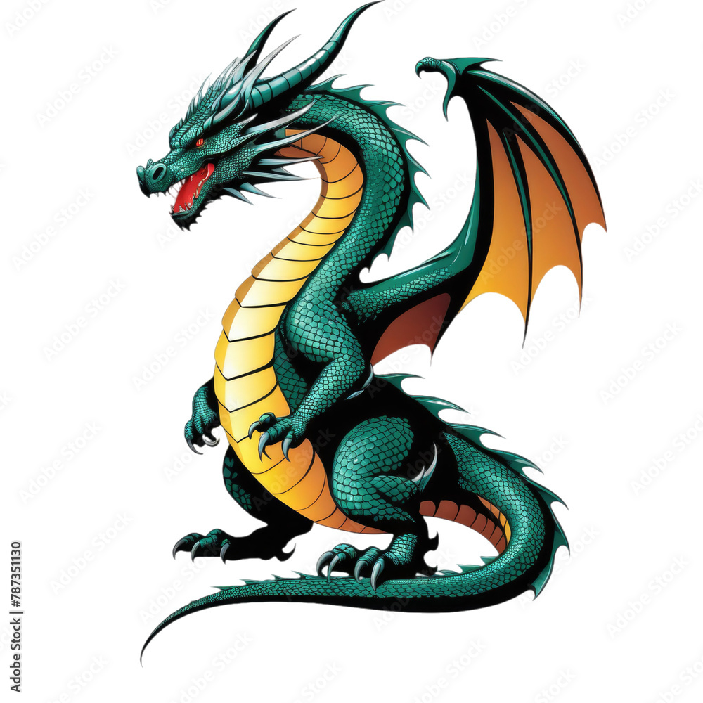 Fototapeta premium green dragon illustration