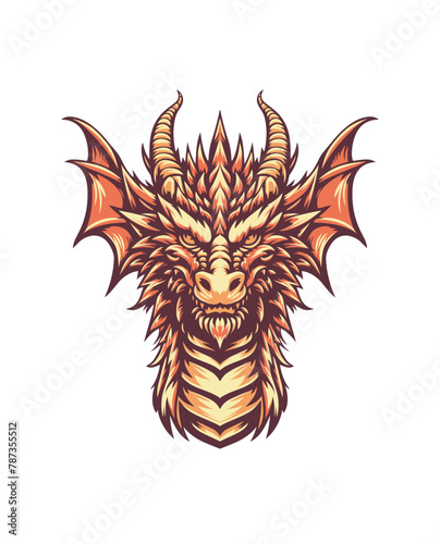 Japanese sea hydra water dragon, vintage retro color, t shirt, logo, emblem artwork hand drawn illustration