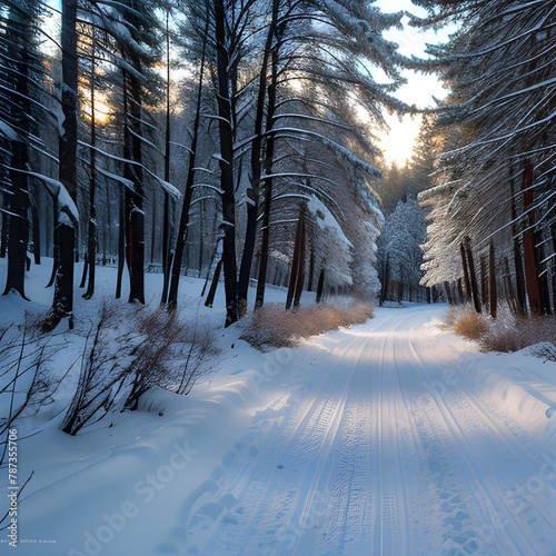 Magia Invernal: Paisaje Nevado en el Bosque © patypixie