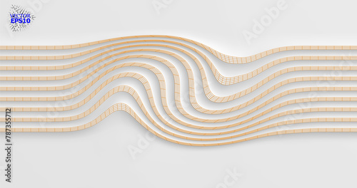 Abstract vector image of a curved line in light gray color.