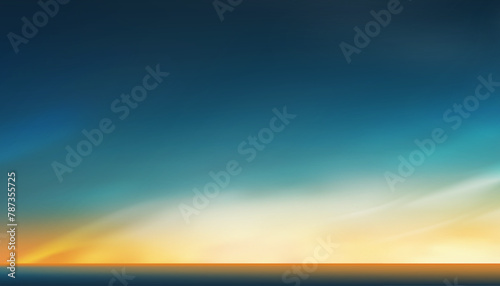 Sky Blue,Cloud Background,Horizon Spring Clear Sky in Morning by Sea beach,Vector beautiful landscape nature sunrise in Summer,Backdrop panoramic banner white clouds,blue ocean,Evening before Sunset © Anchalee
