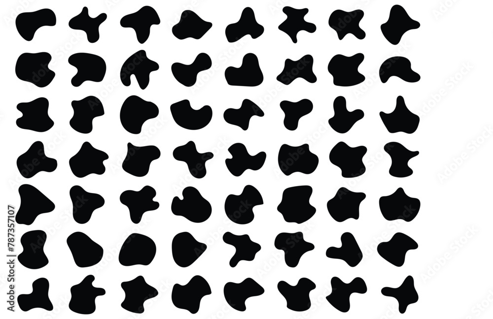 Fototapeta premium Blob shape organic set. Collection from abstract forms for design and paint. Different drops in modern style. Liquid silhouette drop in modern style.