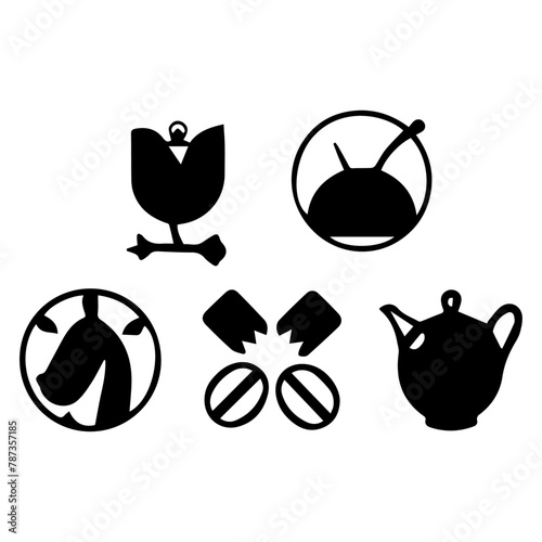 Shape and Flower Silhouettes, Silhouette Variety, Floral and Geometric Silhouettes, Shapes & Flowers, Floral & Shape Silhouettes.